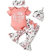 SODLON Newborn Baby Girl Clothes Outfits Infant Clothing Ruffle Romper Top Floral Pants Outfit Sets for Baby Girls 0-18M