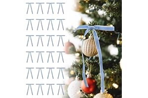 Utehilly Light Blue Vintage Velvet Bows Decorations Small Ornaments for Christmas Tree, Garland, Wreath, Door, Outdoor (24 Pcs, 5 * 7 Inch)