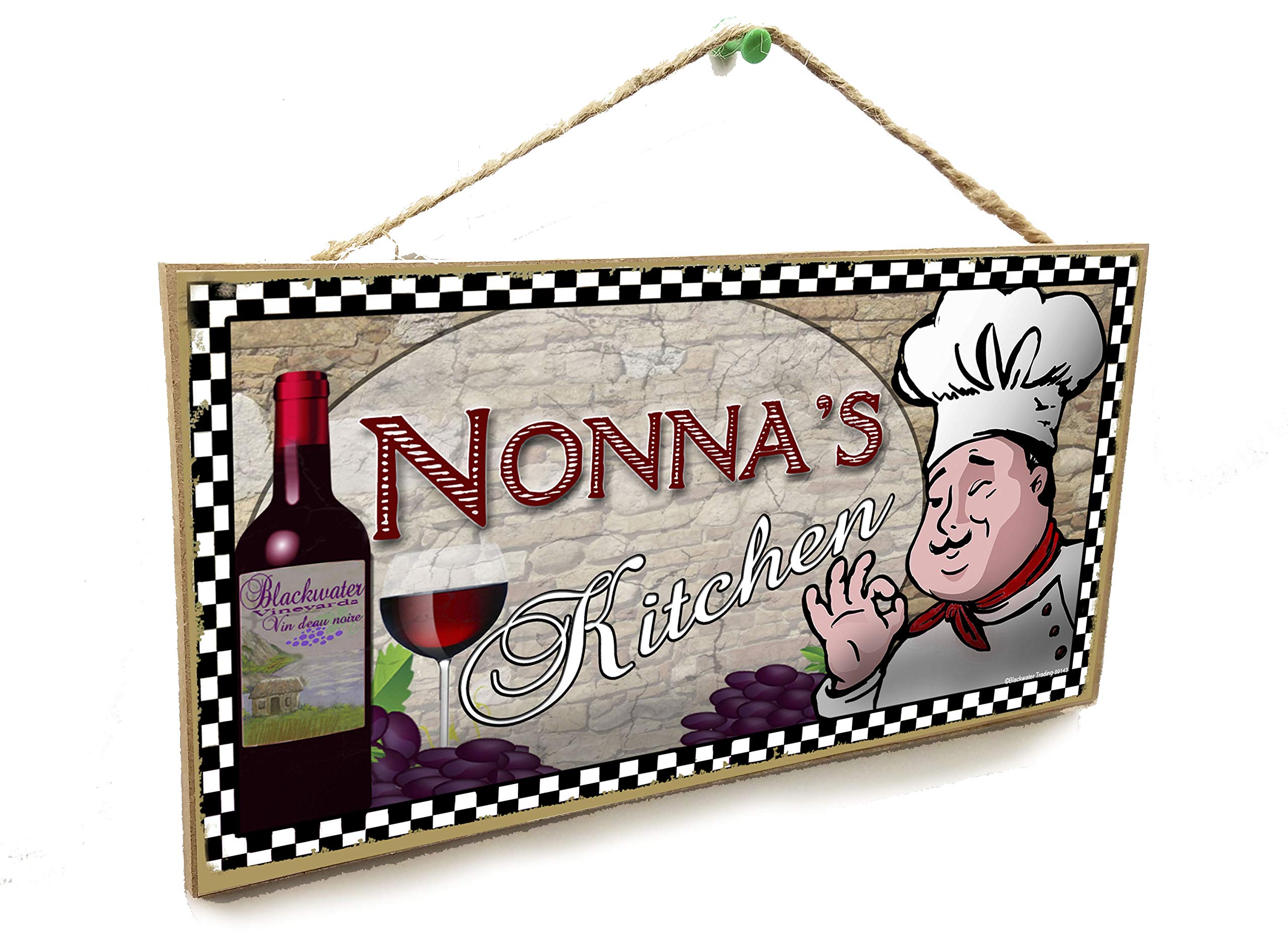 Blackwater Trading Nonna's Kitchen Italian Fat Chef Style Sign Plaque 5"X10"