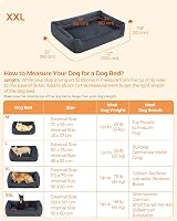 Feandrea Dog Bed Linen Look XXL 120x90x30 cm Raised Edges Non-Slip view 7