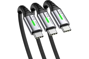 INIU USB C Cable, [3 Pack, 1.6+6.6+6.6ft] 3.1A QC3.0 Type C Cable Fast Charge, Nylon Braided USB A to USB C Cable for iPhone 