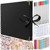Bstorify Large Scrapbook Photo Album 80 Pages 28x20 cm with 174 Scrap Supplies