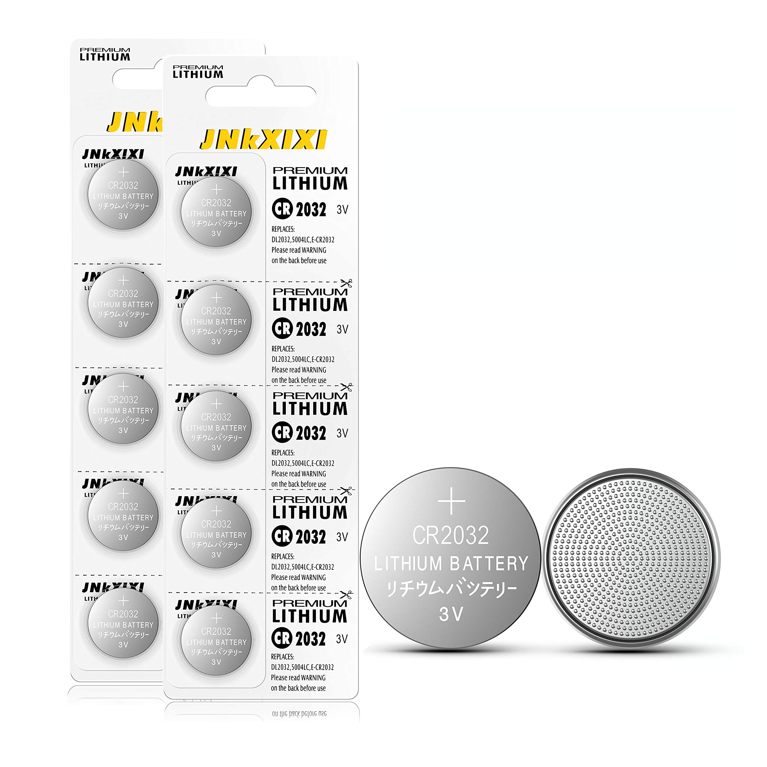JNKXIXI 10 Pack of CR2032 Battery fob 3.0V DL2032 5004LC car Key CR2032 Battery Lithium Coin Button Cell Batteries