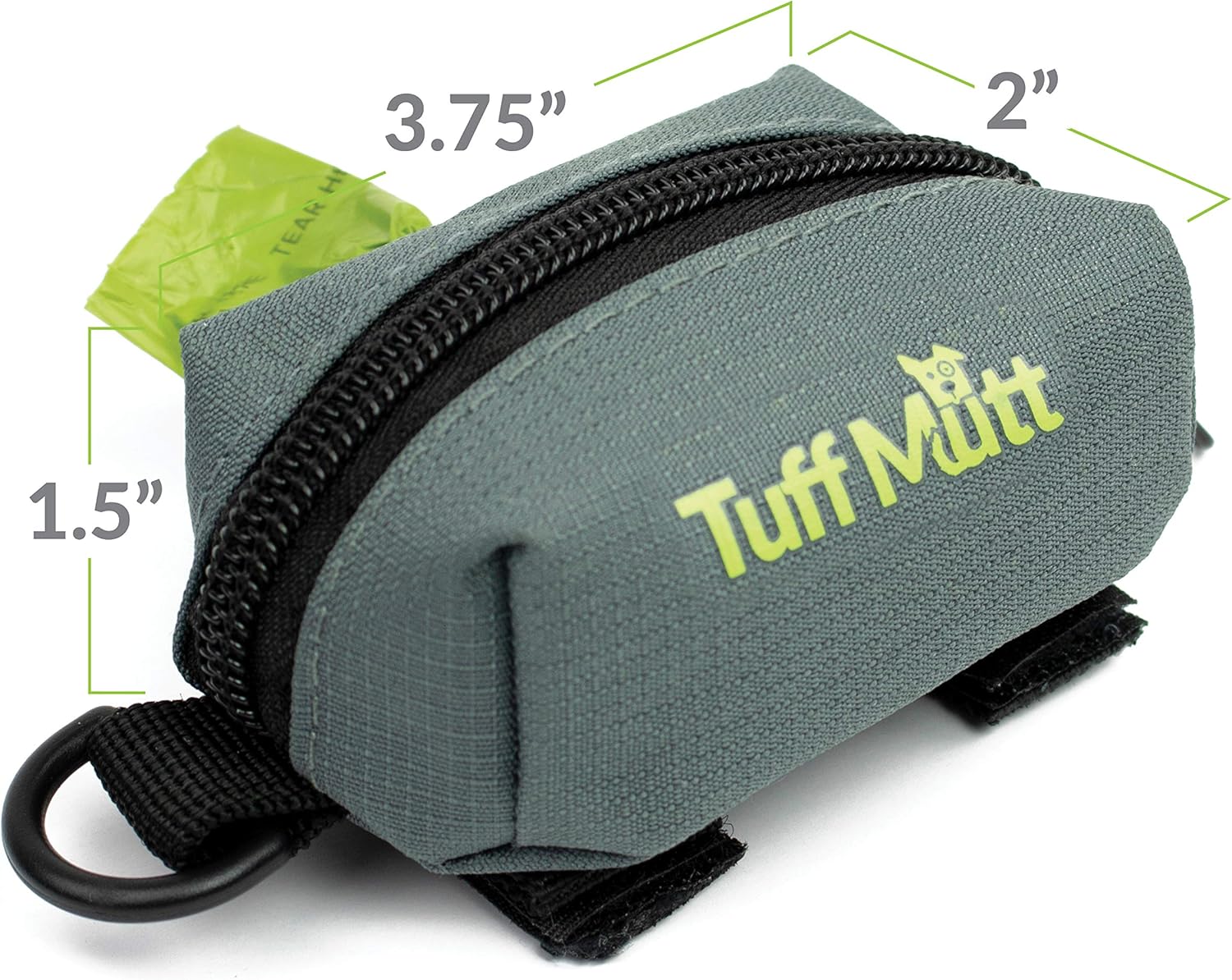 Tuff Mutt Poop Bag Holder Attaches to Dog Leash, Includes 1 Roll of Earth Rated Poop Bags, Waste Bag Dispenser and Lightweight Fabric. Makes a Great Walking, Running or Hiking Accessory : Pet Supplies