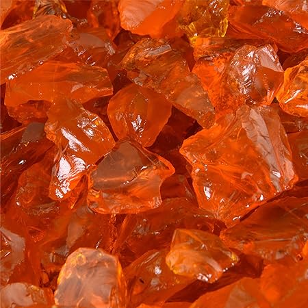 Amazon Com Tangerine Crushed Fire Glass For Indoor And Outdoor