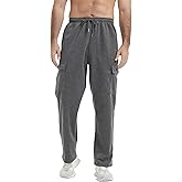 AIFARLD Men's Cargo Sweatpants Casual Baggy Sweat Pants for Men Straight Leg Lounge Drawstring with Pockets Open Bottom