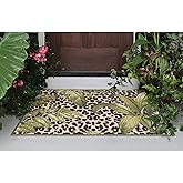 Liora Manne ESENCIA Indoor/Outdoor Power Loomed Latex Back Non Slip Mat - Transitional Botanical Animal Animal Print (Safari 