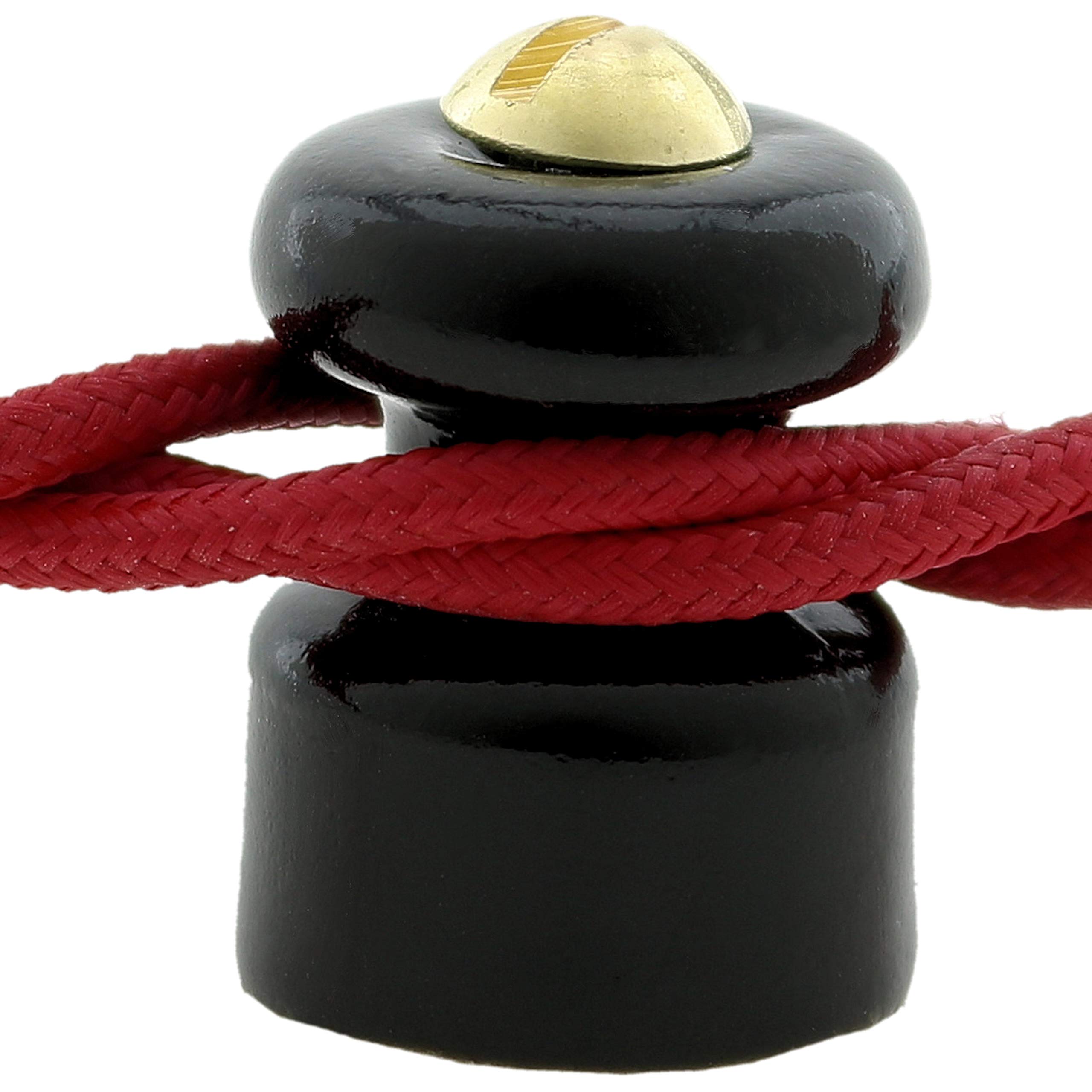 Porcelain Cable Management in Black for 2 or 3 CoreTwisted Braided Cloth Covered Lighting Flex 10 Pack