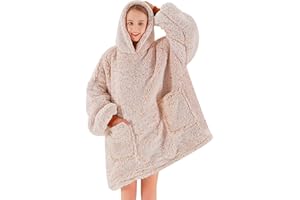greenoak Blanket Hoodie Oversized Sherpa Wearable Blanket Sweatshirt, Plush Cozy Warm Hooded Blanket