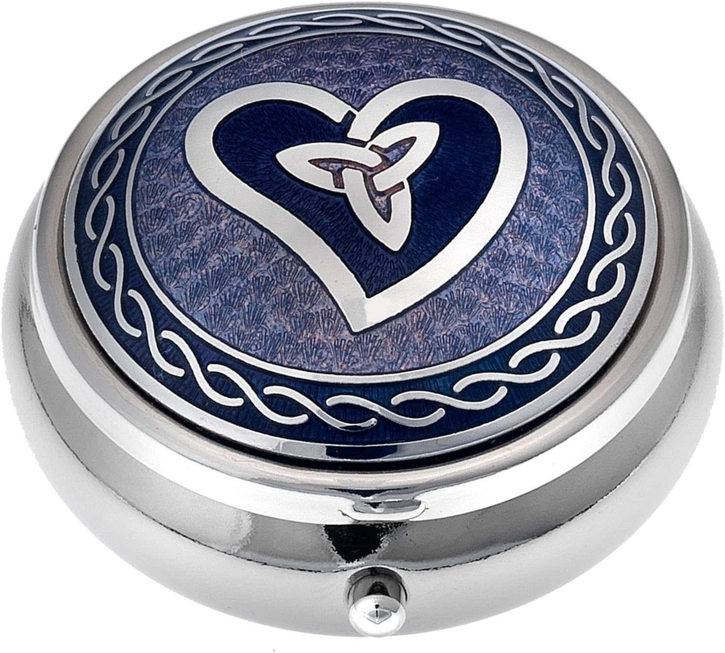 Sea Gems Pill Box in Celtic Trinity Heart Design (Purple)