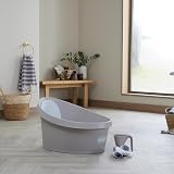 Shnuggle Toddler Bath Taupe Beige with Backrest Anti Slip Drain Plug view 7