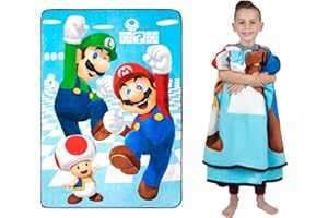 Franco Kids Bedding Super Soft Plush Micro Raschel Blanket, 62 in x 90 in, Mario