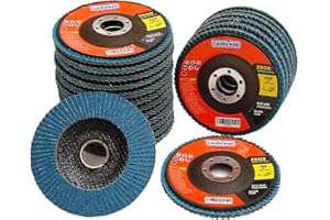 Luckyway 20-Piece 4-1/2 x 7/8 Inch T29 Zirconia Abrasive Grinding Wheel Flap Disc, Including 40/60/80/120 Grits