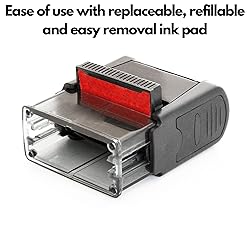 Self Inking Rubber Stamp, Refillable Red Ink
