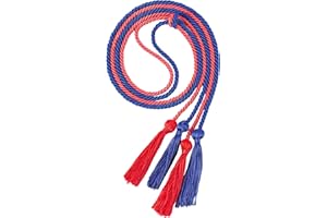 UIALECG Double Graduation Honor Cords - Red and Royal Blue,68" Long
