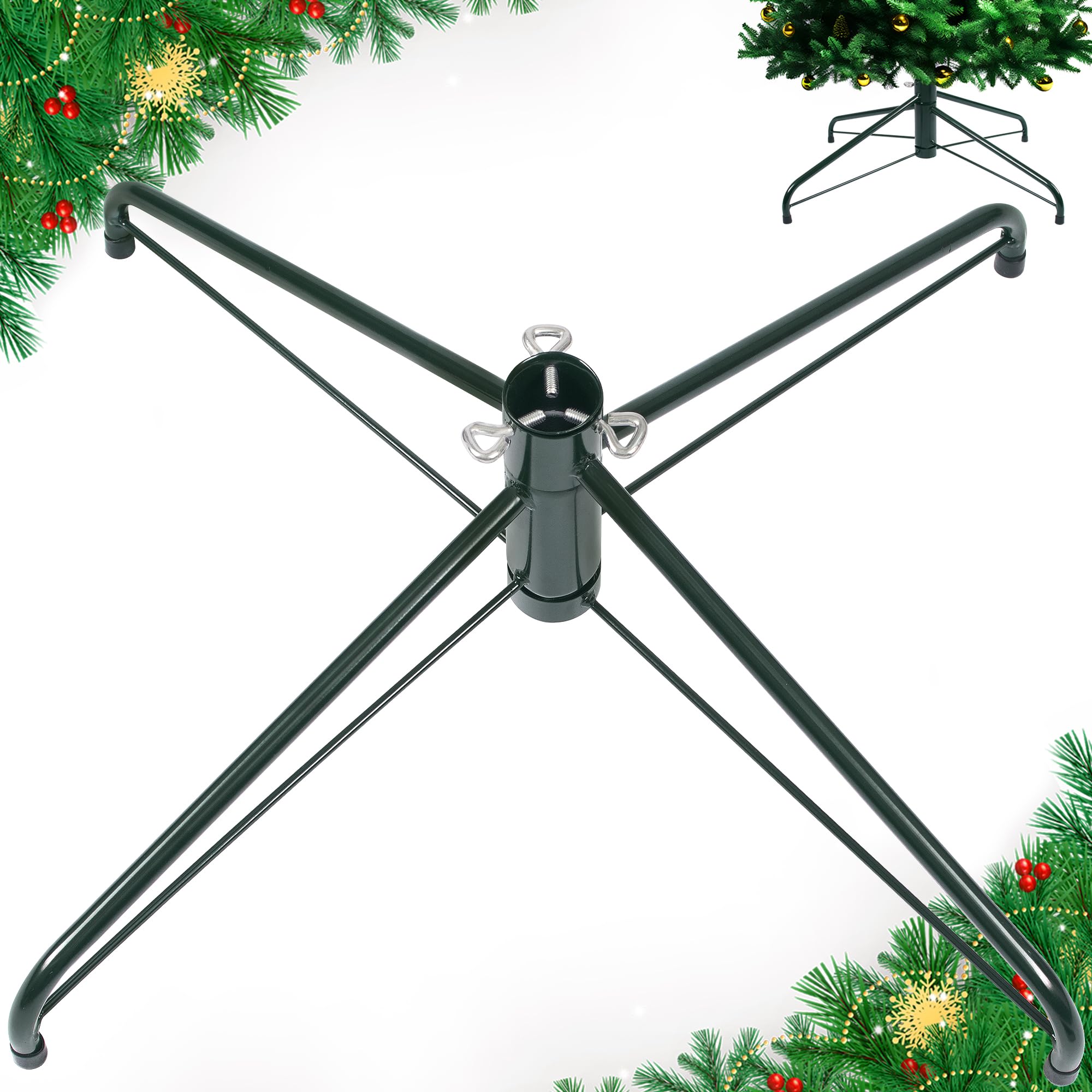 Photo 1 of ***SIMILAR ITEM**** JSungo 24-Inch Christmas Tree Stand, Folding Artificial Tree Stand Replacement, Metal Tree Base for 3-7.5 FT Trees, Fits Trunk Diameters up to 1.37 Inches, Green