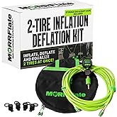 MORRFlate Duo Rapid 2-Tire Inflation & Deflation Hose Kit - Tire Deflator & Inflator Air System - Manifold with Two 13 ft Hoses, Digital Gauge, Storage Bag & Dust Caps (Host Kit Only, No Compressor)
