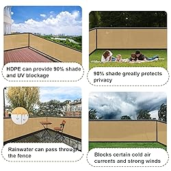 SUNLAX Privacy Fence Screen 8x50FT Heavy Duty Mesh