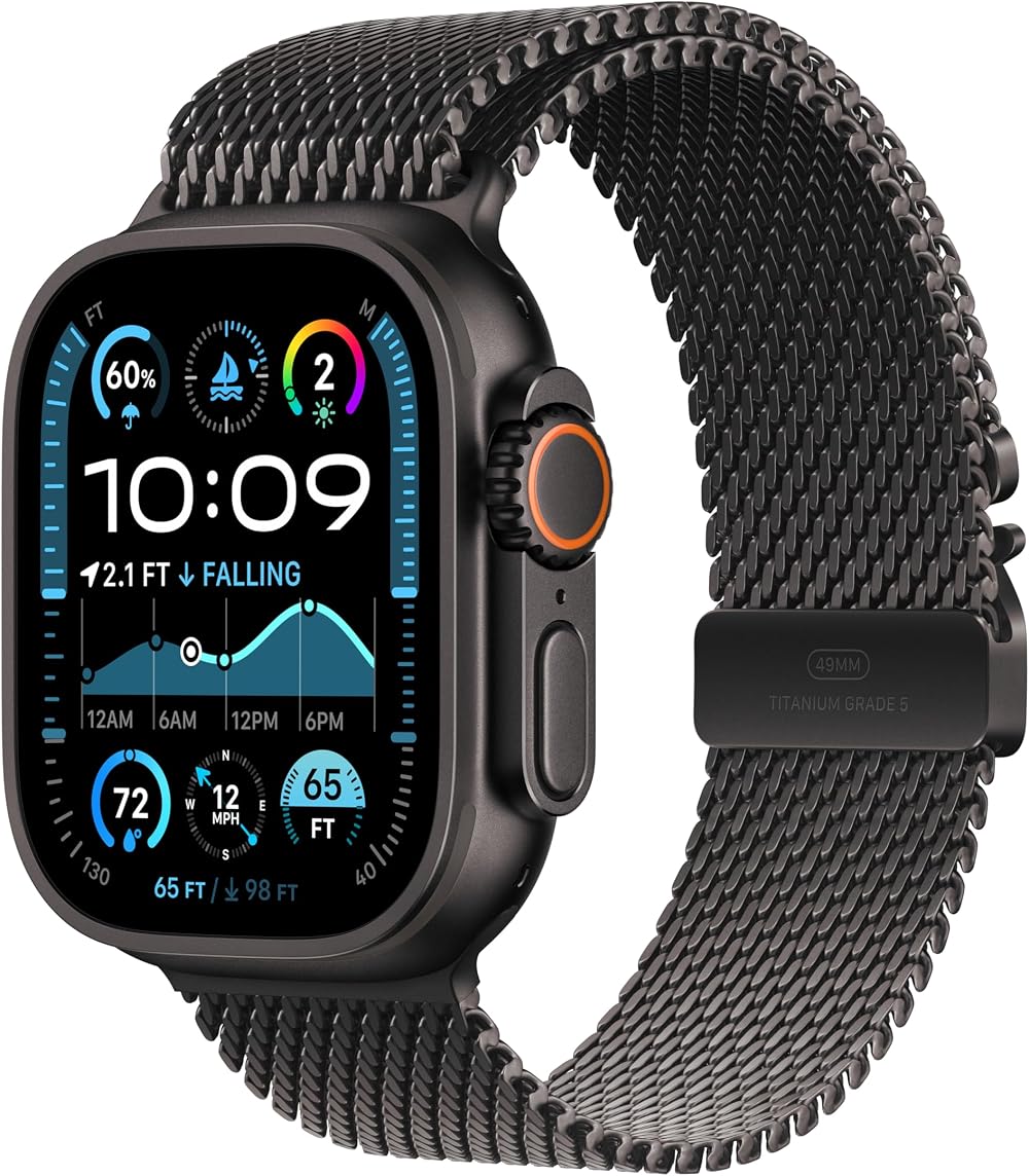 Apple Watch Ultra 2 GPS Cellular 49mm Titanium Black Case Milanese Loop