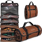 WELKINLAND Heavy-Duty Waxed Canvas Tool Roll, 7-Pockets Tool Wrap Roll, 15L Tool Roll Bag, Large Roll Up Tool Bag For Mechanics.