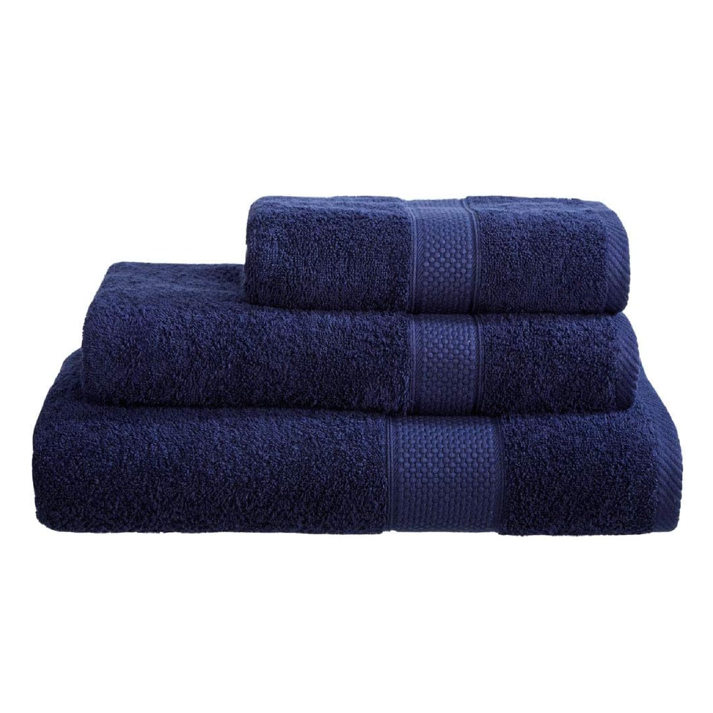 Linens Limited - Hand Towel for Bathroom and for Kitchen, Great as Face Towel, Guest Towel, and More, Turkish Cotton, Soft and Luxurious, Super Absorbent, Machine Washable (Navy Blue)