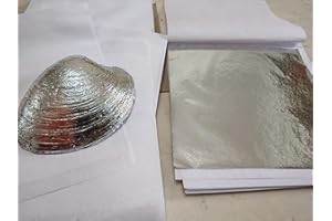 JINRUISI Gold Foil Leaf 7 Colors 100 or 700 Sheets Metal Leaf Foil for Arts Decoration,DIY Crafts,Paintings,Nails,Furniture Decoration,3.15 by 3.15 Inches Gold Leaf Sheets (Silver)