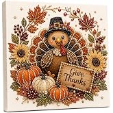 5D Framed Pearl Diamond Art Kit for Adult (Thanksgiving) | Special Shape Diamond Art Kits, DIY Pearl Painting Kit, Pearl Gem Art Craft Kit for Beginners, Home Wall Decoration Gift
