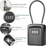 Diyife Key Safe Weatherproof Lock Box 4-Digit Combination Removable Wire Rope view 3