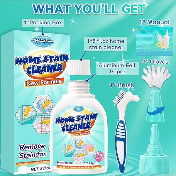 HOME REMOVER GEL, 8 FL OZ HOUSEHOLD WASHING MACHINE CLEANER FOR WASHING MACHINE, REFRIGERATOR STRIPS, CLEANER FOR TILES GROUT SEALANT BATHROOM SHOWER HOME KITCHEN SINKS CLEANING GROUT CLEANER