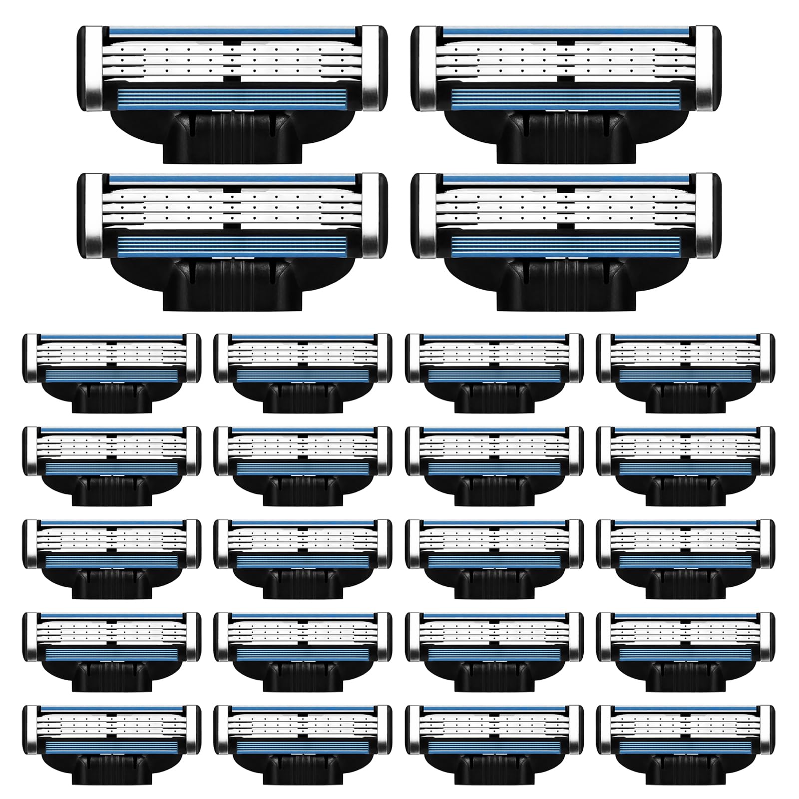 Photo 1 of Razor Blade Refills for Men - 24PCS Compatible with Mach3 Razors, Dual Lubrication Blades for Extra Close & Comfortable Shave