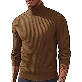 PJ PAUL JONES Men's Slim Fit Turtleneck Sweater Casual Ribbed Knitted Pullover Sweaters