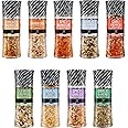Soeos Spice Seasoning Set of 9 with Integrated Grinders, Individual Spice Grinder, Pure and Fresh Perfect for BBQ Seasoning G