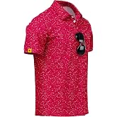 ZITY Mens Golf Polo Shirts Short Sleeve UPF 50+ Moisture Wicking Tshirt | Print Pattern, Machine Wash, Quick Drying, Breathable, Stretchy, Soft, Casual, Daily, Office, Athletic, Tennis, Outdoor, Work