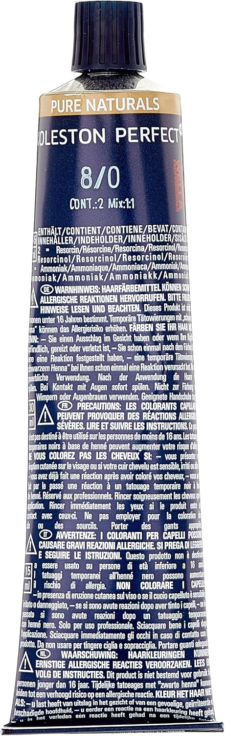 WELLA Koleston Perfect MePlus Pure Naturals Permanent Hair Colour Cream, No. 8/0 Light Blonde Natural, 0.66 kg 8005610627052 - Image 4