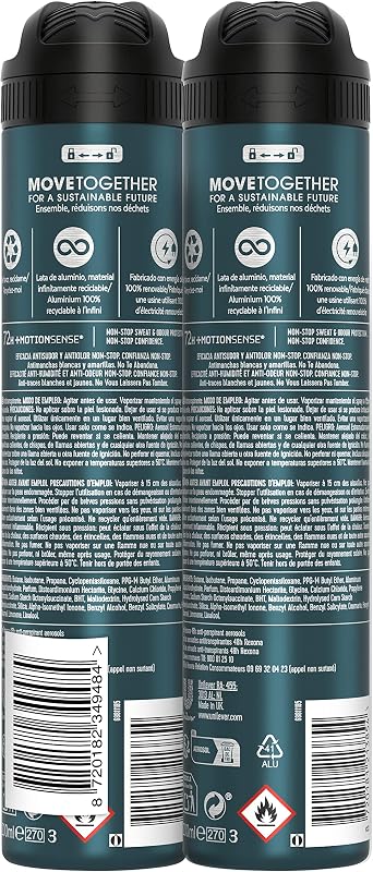 Desodorante Aerosol Protección Avanzada 72h Invisible Black & White Pack Ahorro Antitranspirante para hombre 200ml x2, El embalaje puade variar