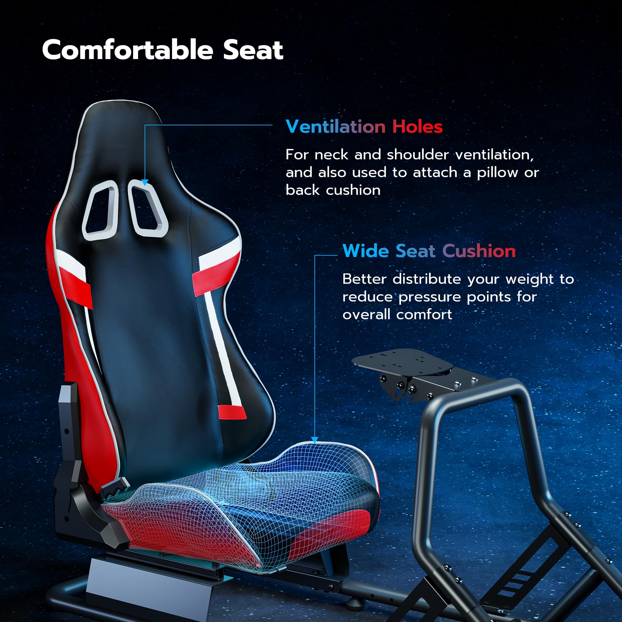 ARES WING Racing Simulator Cockpit con asiento, Fórmula y GT Sim Racing Cockpit Compatible con Fanatec, Thrustmaster, Logitech, Moza Racing Games en PS5, PS4, Xbox y PC