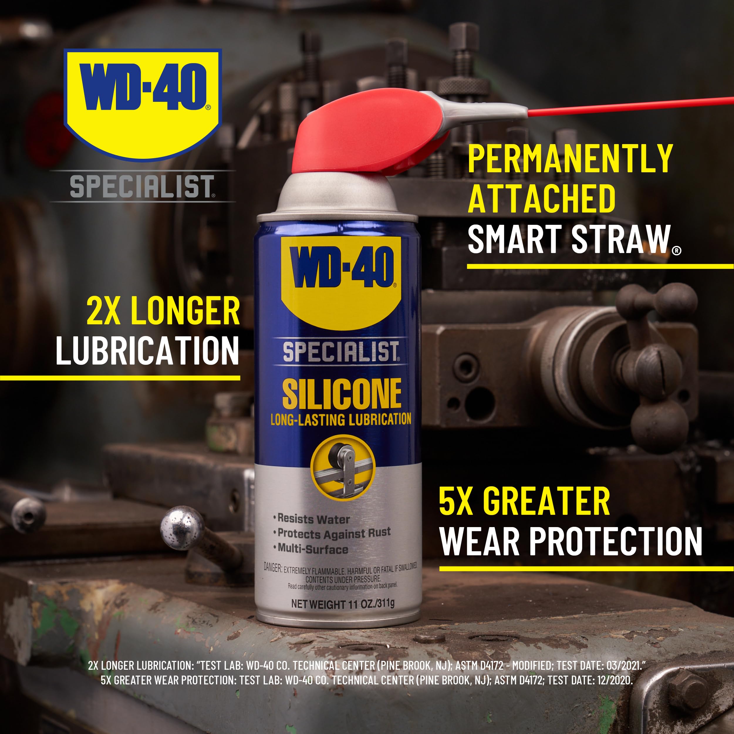WD-40 Specialist Silicone Lubricant with SMART STRAW SPRAYS 2 WAYS 11 OZ [6-Pack]