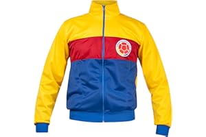 JL Kippha's Colombia Retro Football Yellow Blue and Red Vintage Sports Jacket Jumper Top
