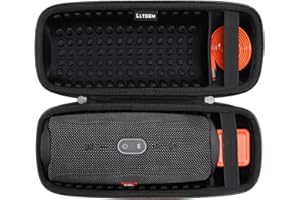 L LTGEM LTGEM Case for JBL Charge 4/JBL Charge 5 Speaker Carrying Case Hard Storage Travel Protective Bag Fits Charger and USB Cable (Lycra Black)