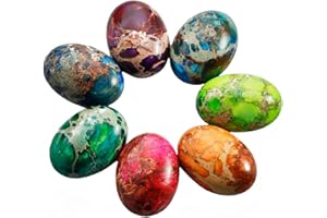 rockcloud Oval Cabochon Flatback Semi-precious Stones Sea Sediment Jasper for Jewelry Making