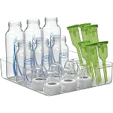 Dr. Brown's Baby Bottle Storage Tray with Customizable Compartments, Clear | Store and organize bottles, parts, and accessories, BPA-free
