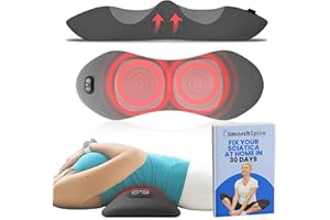SmoothSpine Triple Fusion Back Massager - The Official Smooth Spine Back Massager with Heat - 3-in-1 Design to Support Lower Back Comfort, Gentle Vibration & Traction - Relaxation Device for Home Use