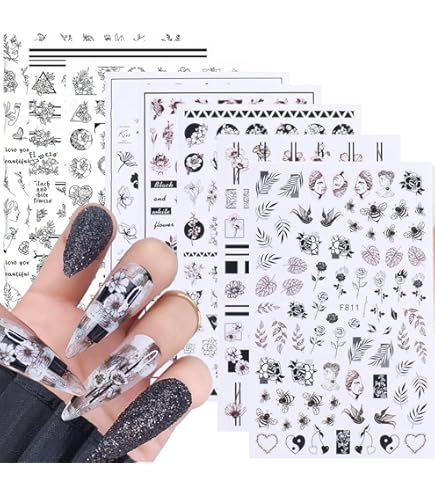 Cute Flower Baby Elephant Waterslide Nail Art Decals - Set Of 20 USA Made Nail Stickers