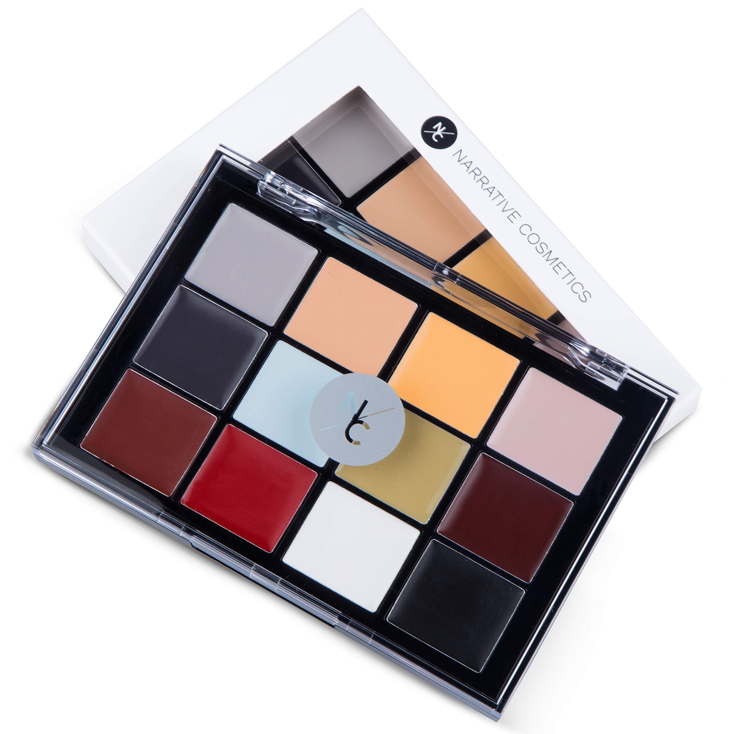 Narrative Cosmetics 12-Color Death FX Cream Palette, Professional Quick Drying Waterproof SFX Makeup for the Stage, Film, Costumes, Cosplay, Halloween