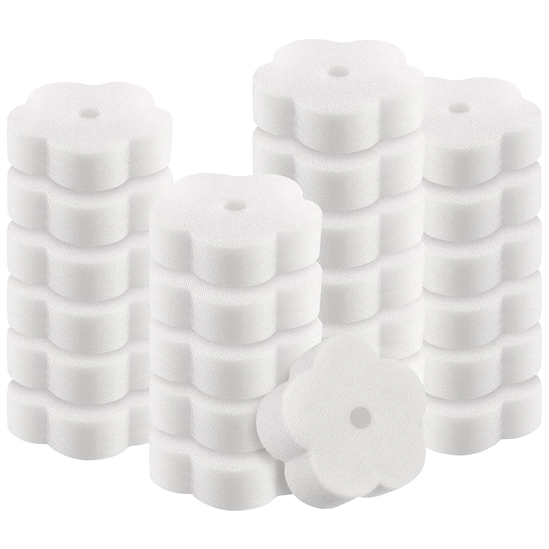 20Pcs Oil Absorbing Scum Sponges, Flower Shaped Oil Sponge Cleaning Tools for Hot Tub, Swimming Pools,Spas,Kitchen, Bathroom and Home Use