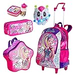 Kit Mochila Infantil Barbie Aventura nas Estrelas Sestini Lancheira Estojo Rosa