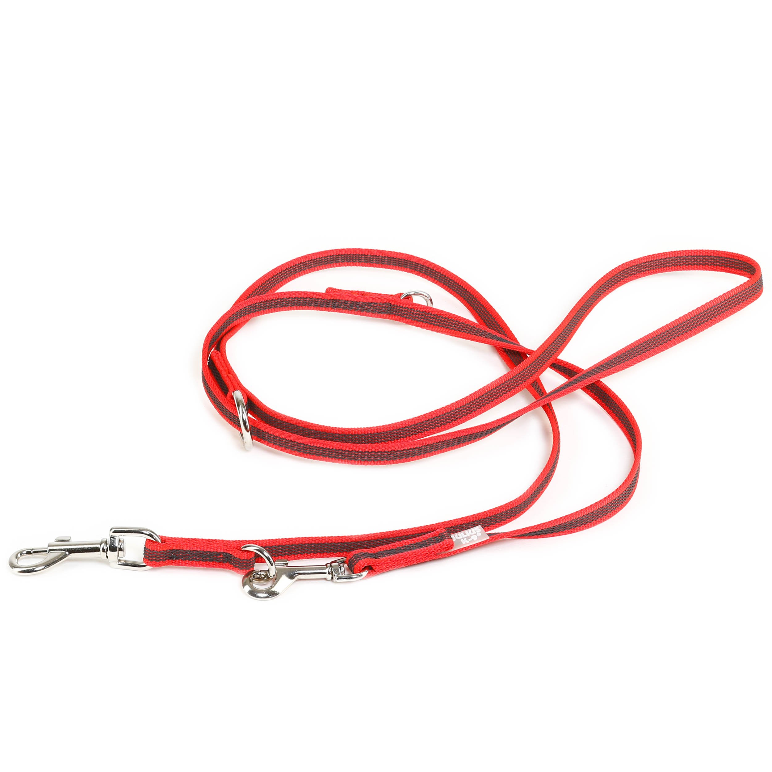 Color & Gray Adjustable Super-Grip Leash, 14 mm x 2,2 m, Red-Gray
