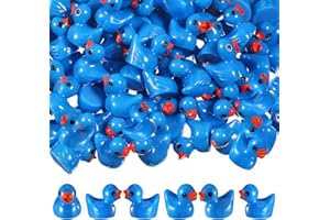 MiniInflat 150 Pcs Mini Resin Ducks Miniature Ducks Tiny Duckies Figures for Home Prank Game Micro Landscape Aquarium Dollhouse Ornament Mini Duckies DIY Terrarium and Handmade School(Dark Blue)