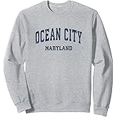 Ocean City Maryland MD Vintage Varsity Sports Navy Design Sweatshirt