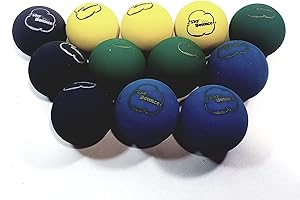 Sky Bounce Multi Color Handball Set of 12 (1 Dozen) Balls (Blue-Green-Yellow-Black)